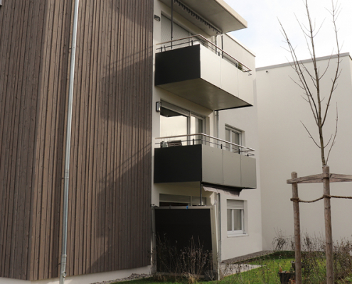 Foto der fertiggestellten Wohnanlage "MODern Wohnen" in Marktoberdorf als Referenz für ein fertiges Wohnprojekt der Höbel Immobilien GmbH